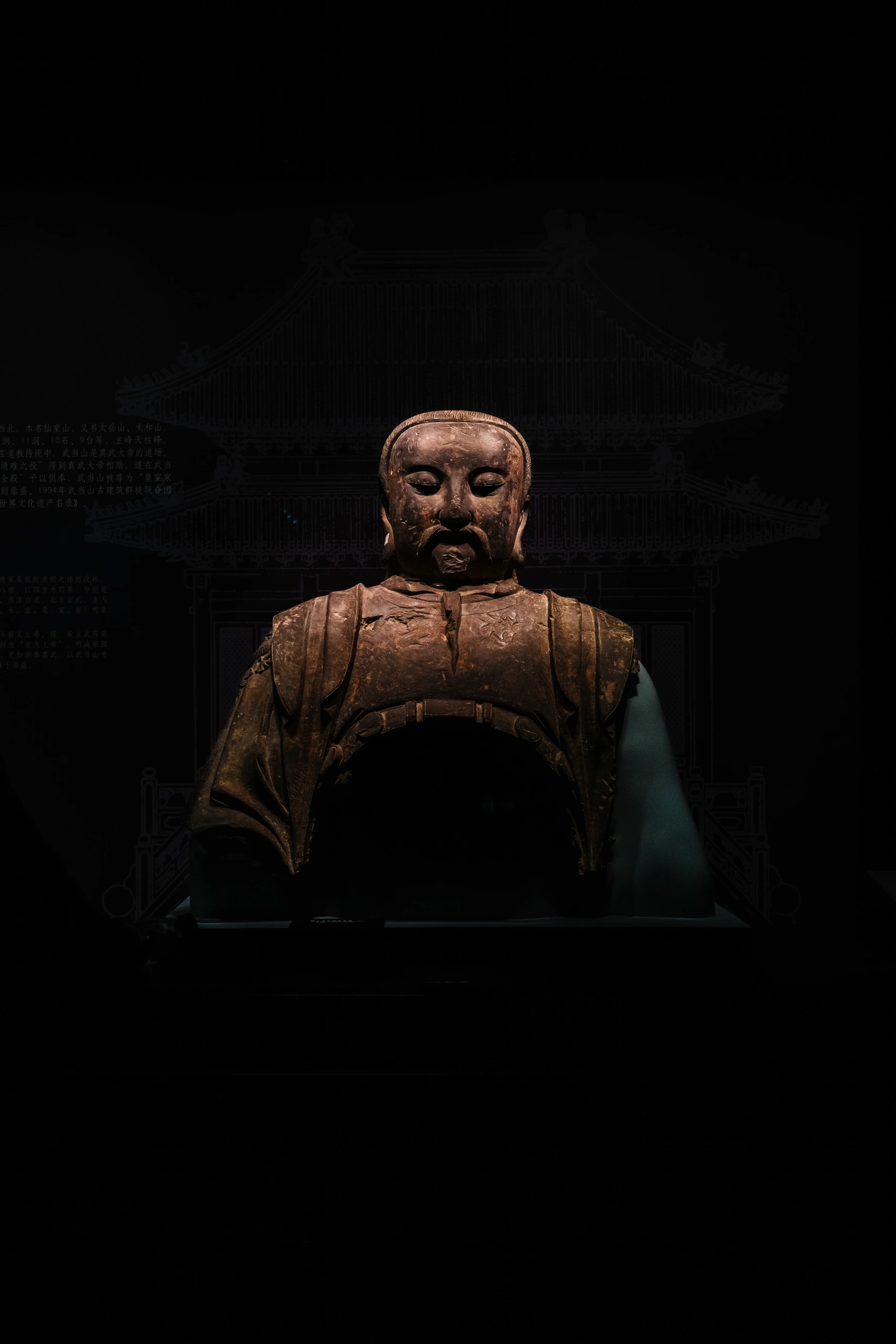 明代真武大帝半身铜像